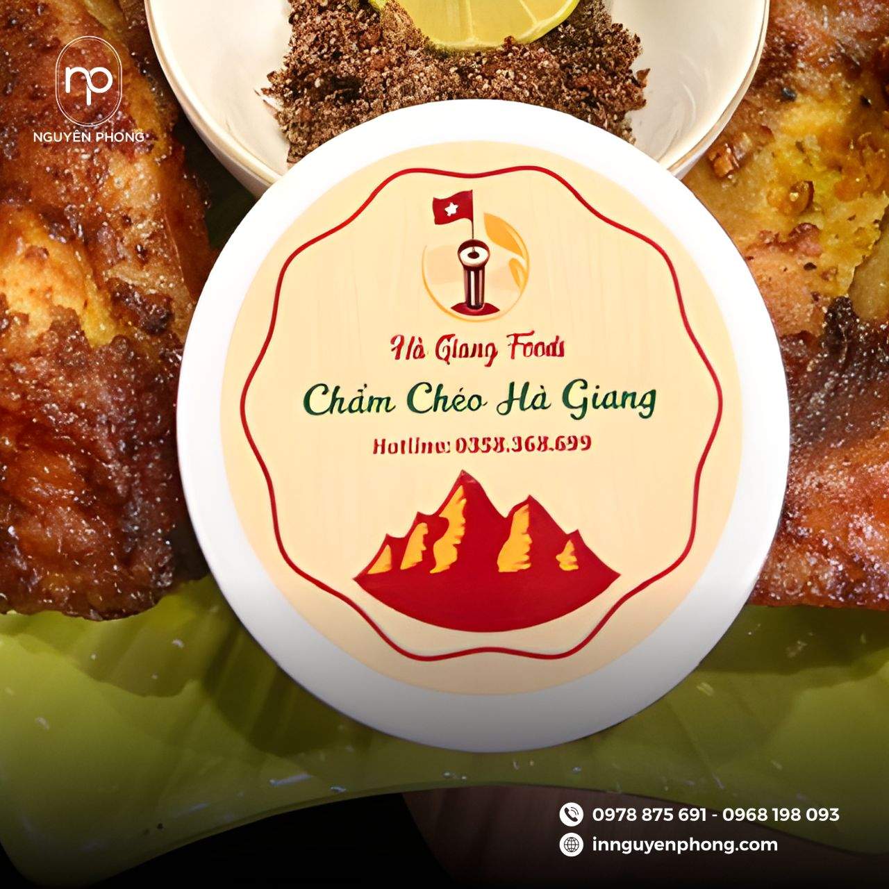 Mẫu in tem dán chẩm chéo nắp hộp